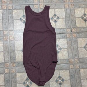 Ribbed high neck body suit